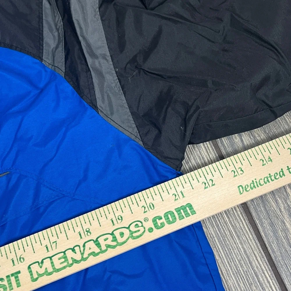 Columbia Windbreaker Rain Jacket Youth Size 18/20 Blue Black Hooded Full‎ Zip